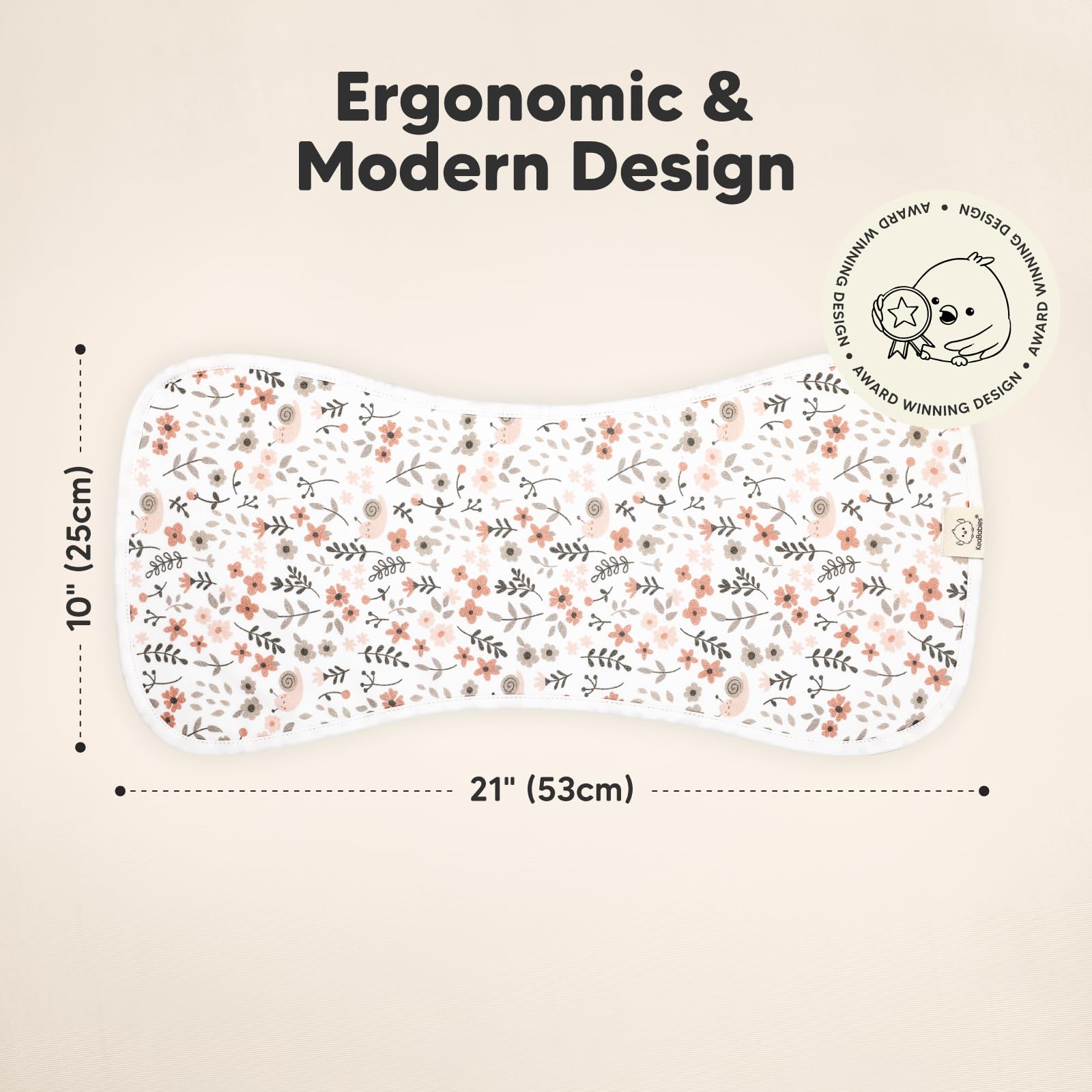 KeaBabies Organic Burp Cloths 3-layer design emphasizes absorbency and comfortable contact.