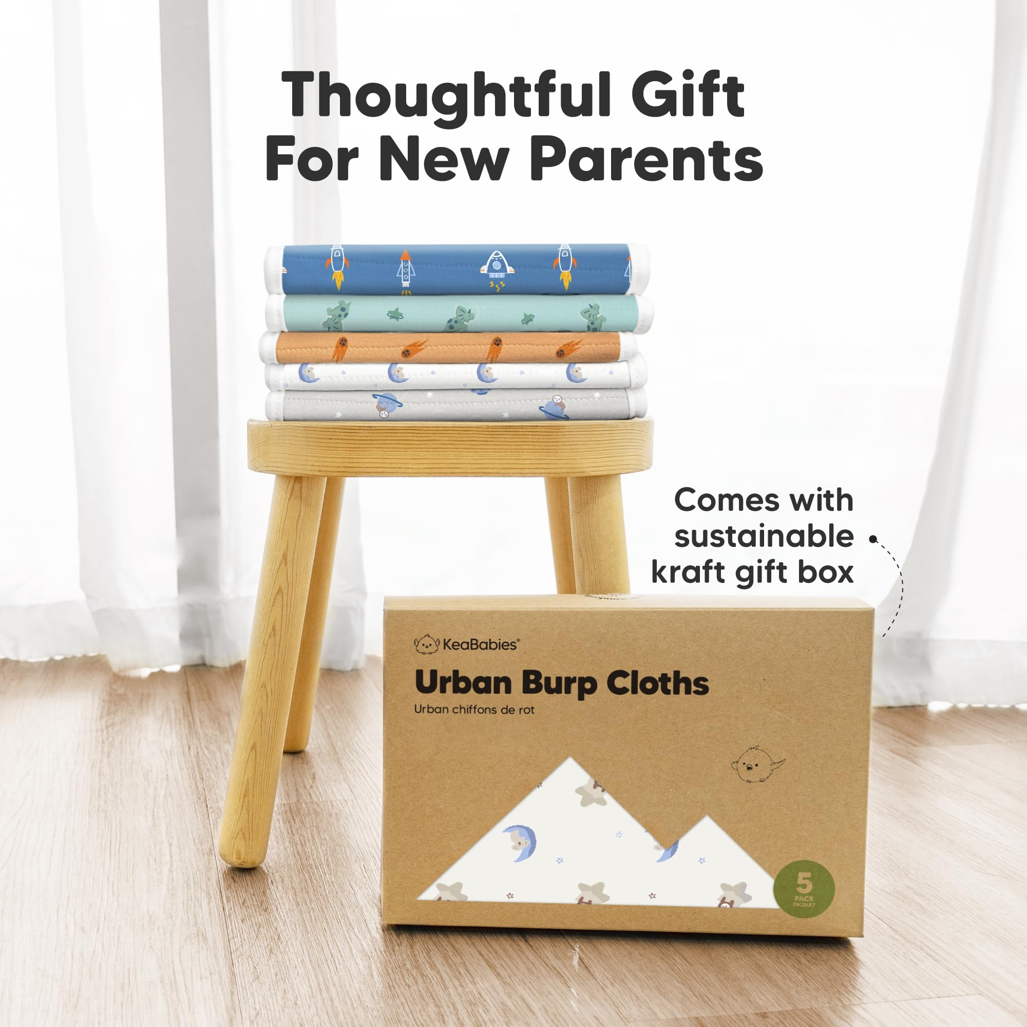 KeaBabies unisex burp cloths pair with outfits for coordinated care