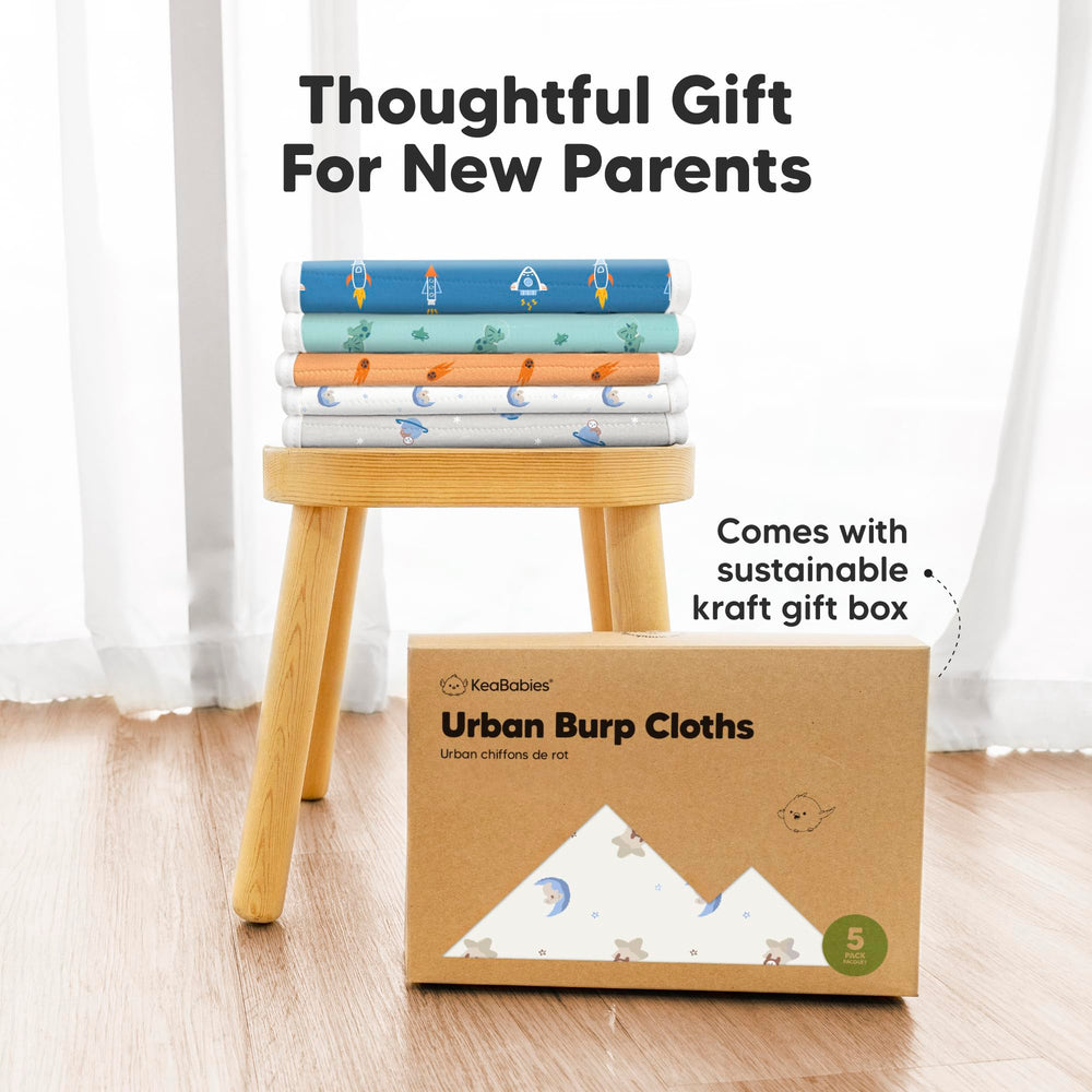 KeaBabies unisex burp cloths pair with outfits for coordinated care