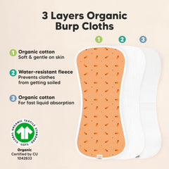 KeaBabies burp cloths sized 21x10 inches offering full shoulder coverage
