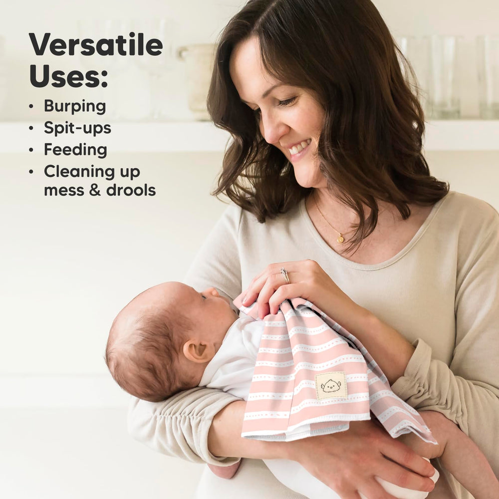 KeaBabies spit-up-catch cloths help keep shoulders cleaner during feeds.