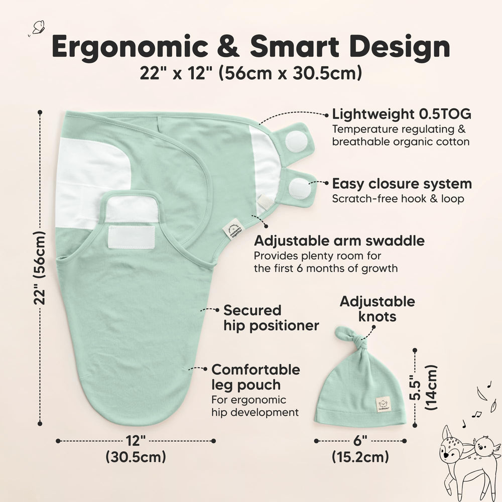 KeaBabies organic cotton 0.5 TOG breathable fabric closeup ideal for year-round comfort.