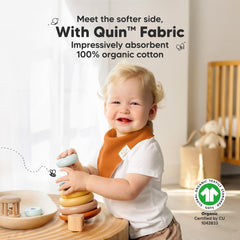 KeaBabies organic cotton bandana bib Sahara back view demonstrates extra absorption