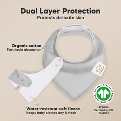 KeaBabies organic cotton bandana bib soft texture close-up for gentle drool capture