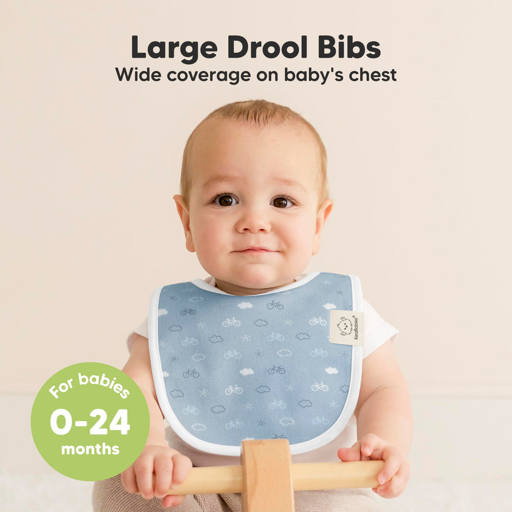 KeaBabies organic cotton bib closeup with soft seams for sensitive skin.