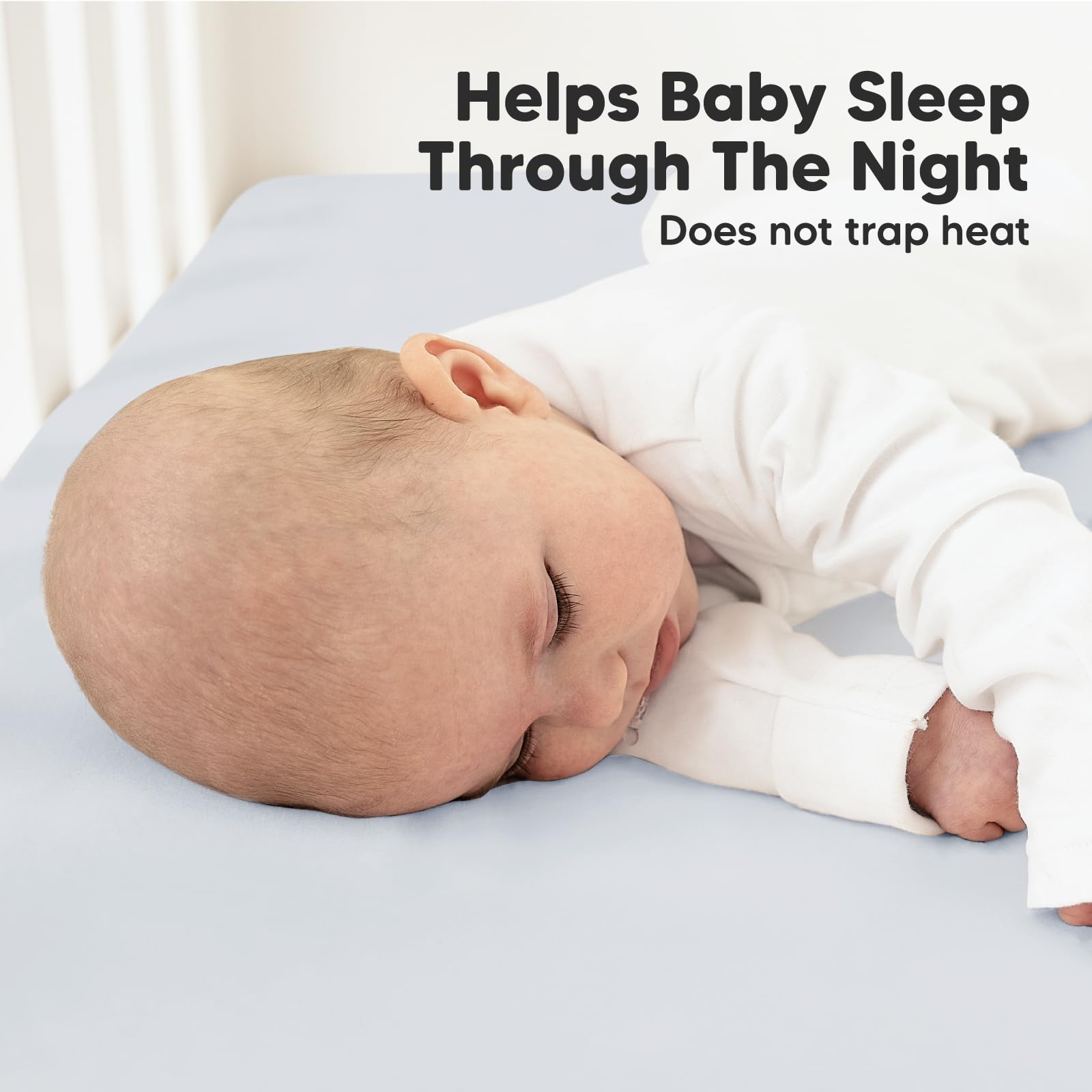 KeaBabies organic cotton breathable fabric promotes comfortable naps.