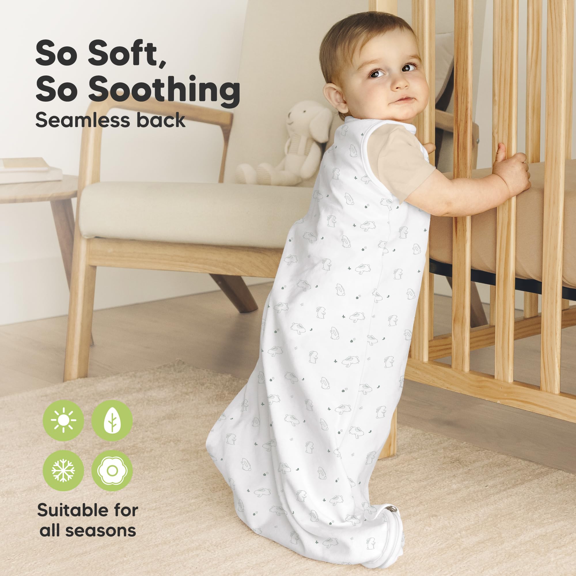 KeaBabies organic cotton certified sleepsack highlights safety and softness