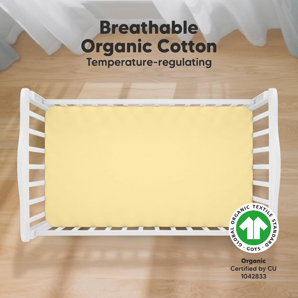 KeaBabies organic cotton crib sheet closeup highlighting gentle texture.