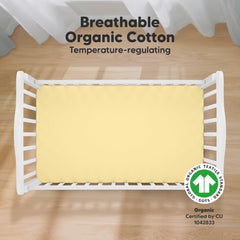 KeaBabies organic cotton crib sheet closeup highlighting gentle texture.
