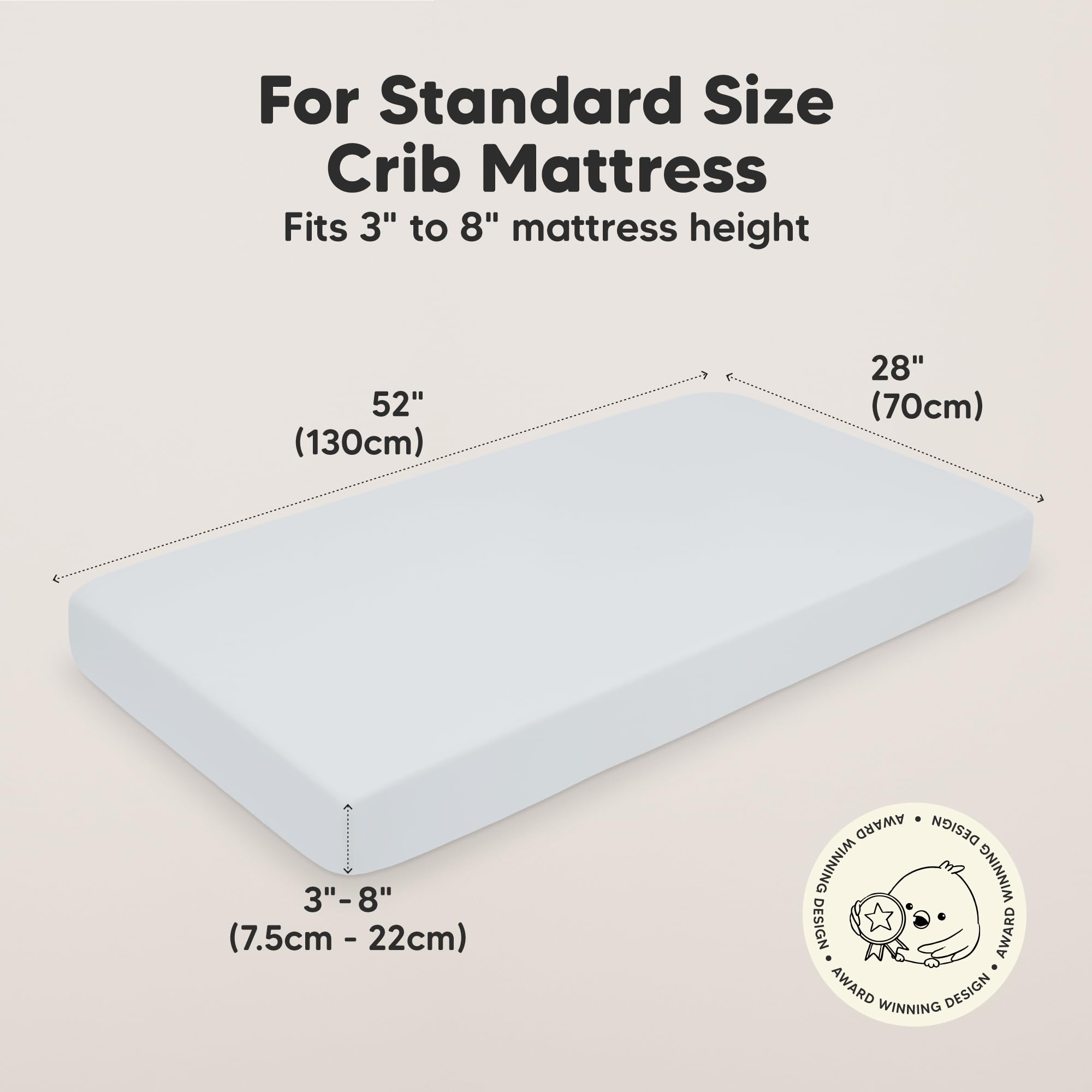 KeaBabies organic cotton crib sheet laid flat highlighting breathable jersey fabric.