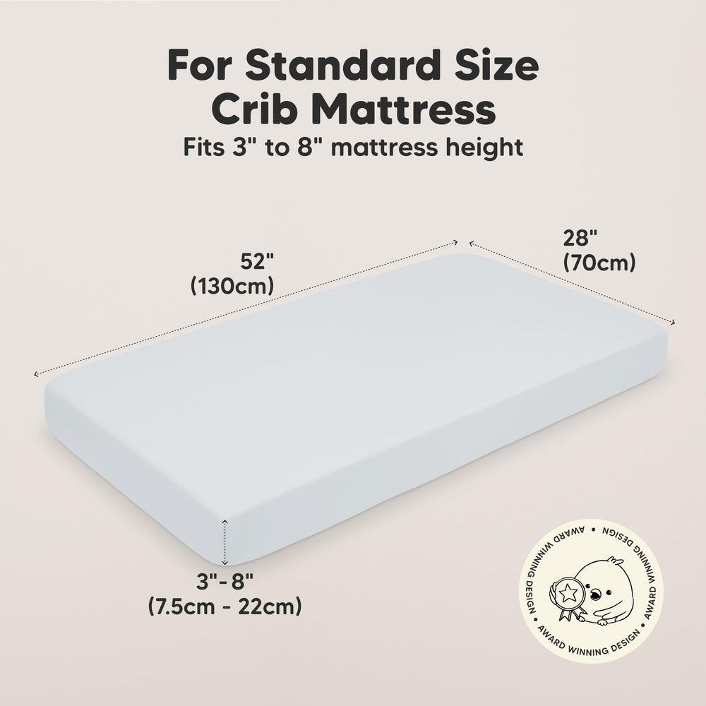 KeaBabies organic cotton crib sheet laid flat highlighting breathable jersey fabric.