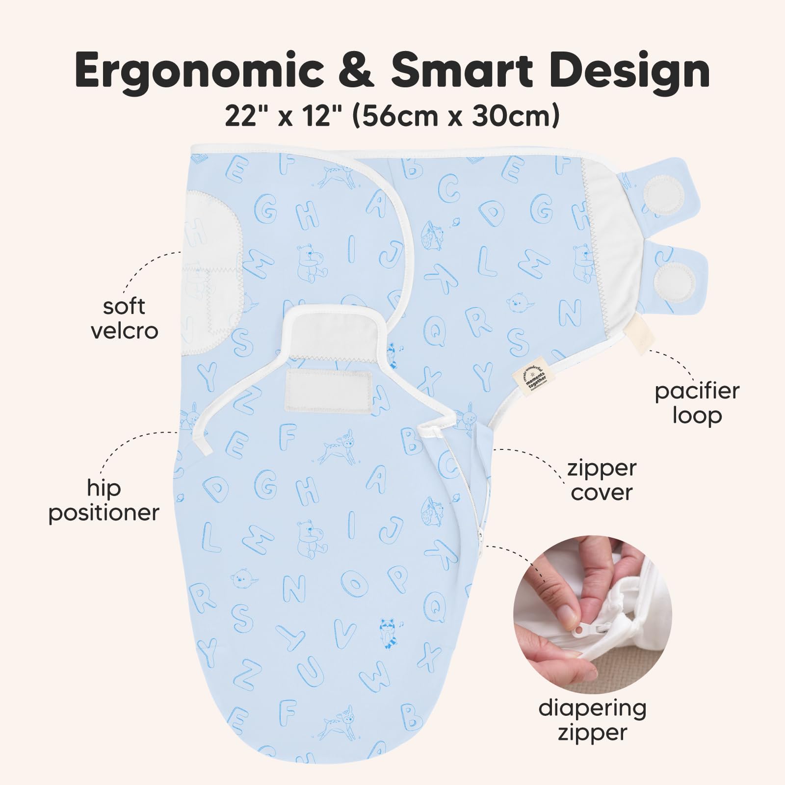 KeaBabies organic cotton fabric texture emphasizes breathable, temperature-regulating sleep wear.