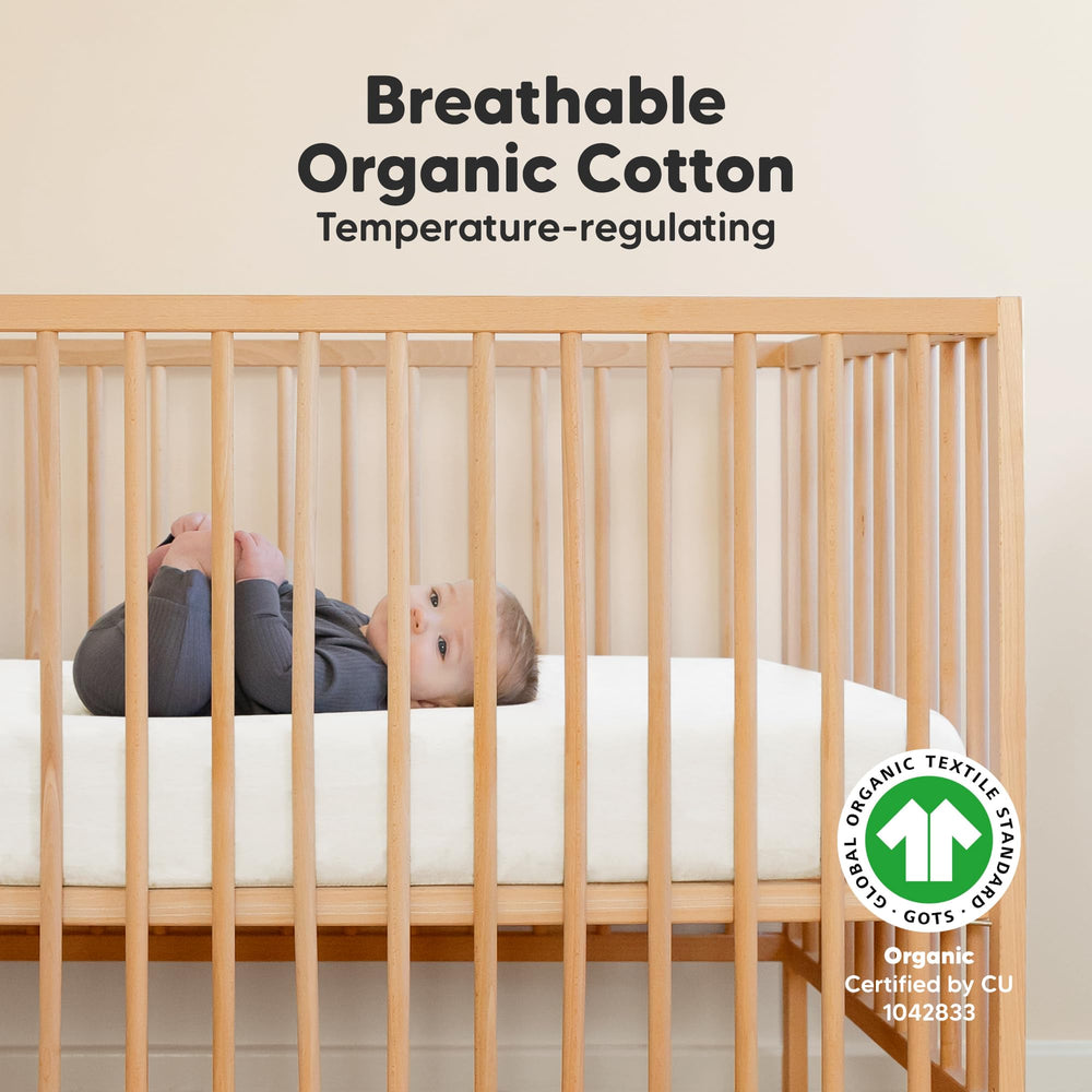 KeaBabies organic cotton jersey close-up highlights breathable fabric for gentle baby skin.