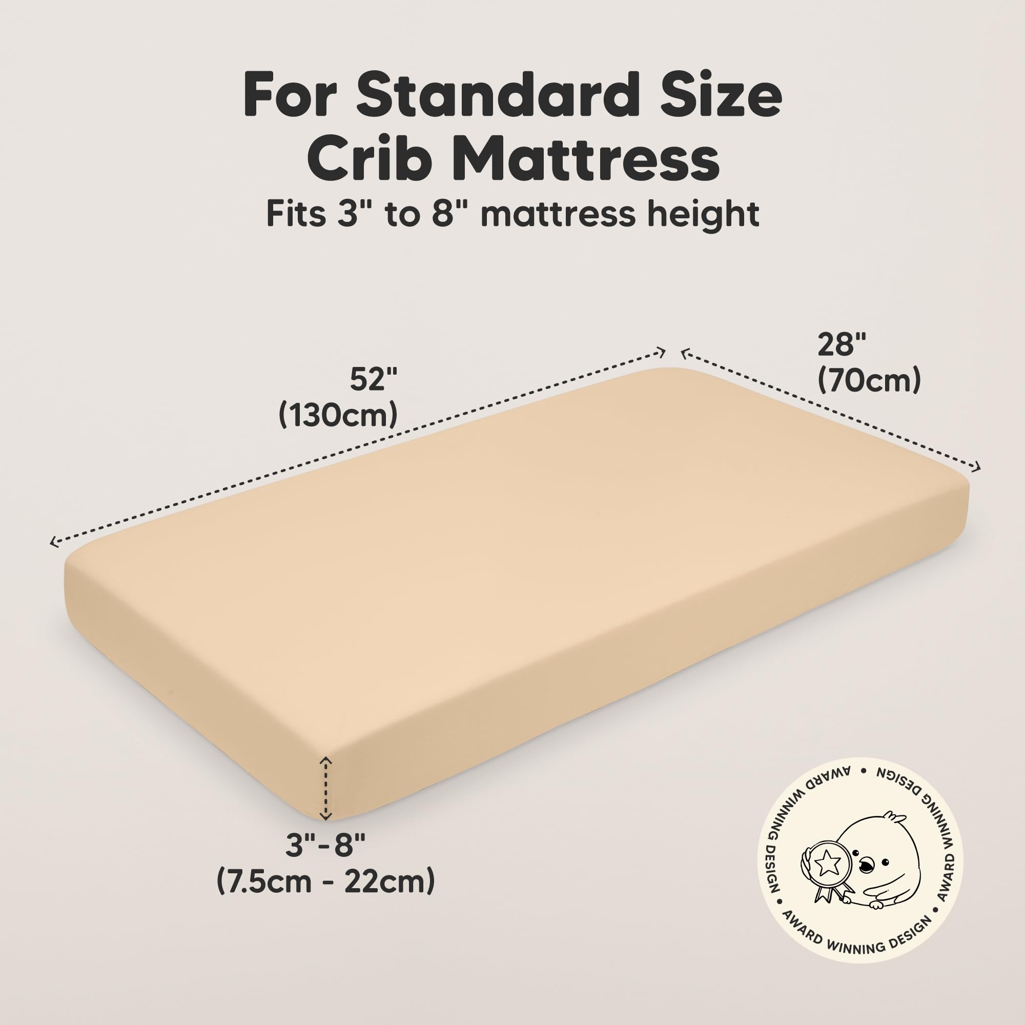 KeaBabies organic cotton jersey crib sheet close-up shows breathable fabric ideal for sensitive skin.