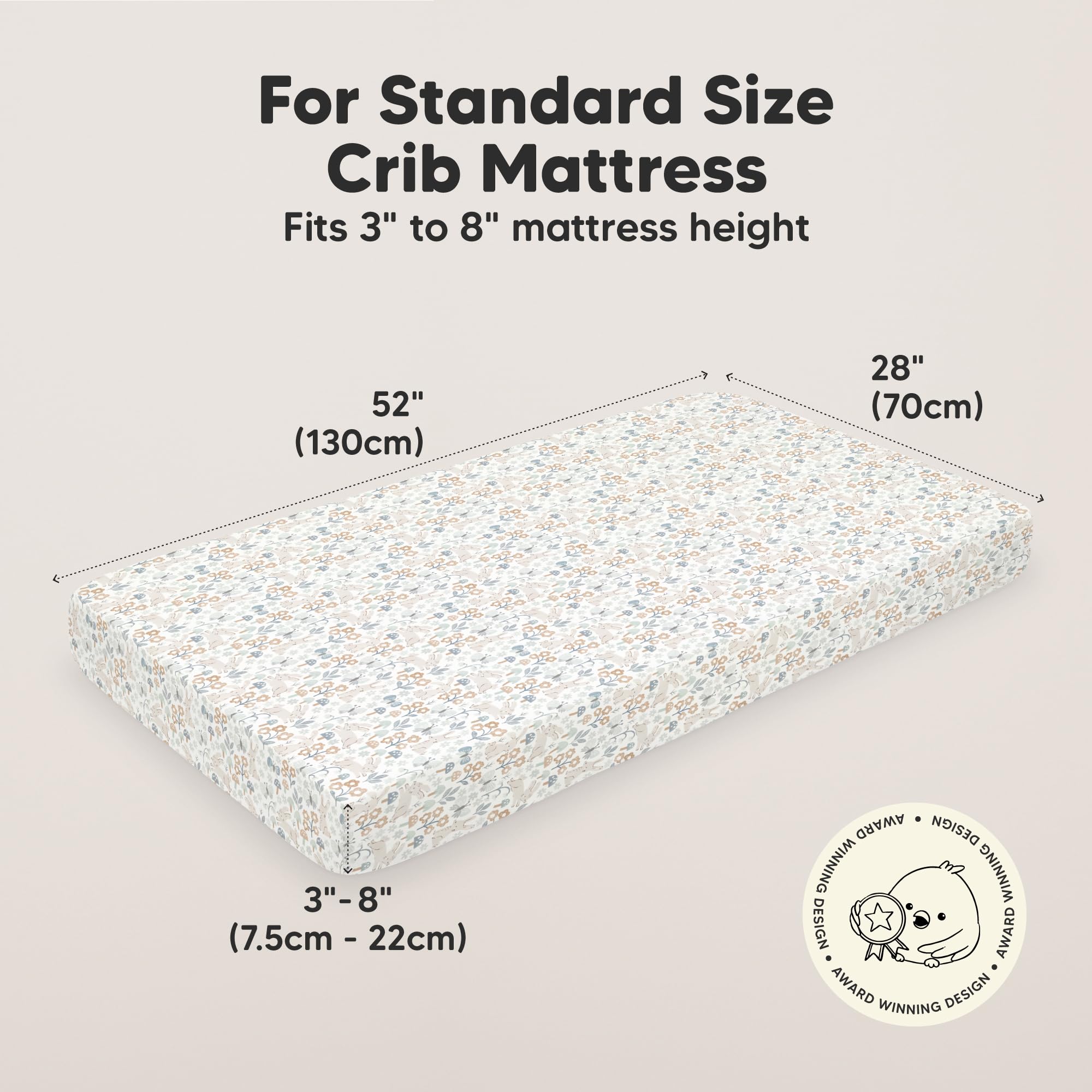 KeaBabies organic jersey crib sheet closeup shows soft skin-friendly texture