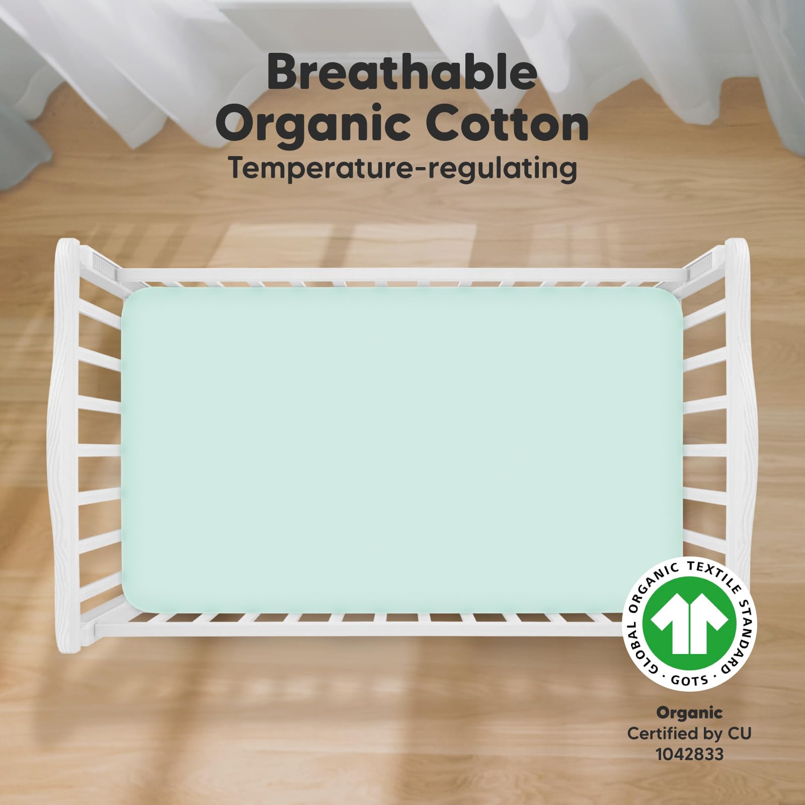 KeaBabies organic cotton jersey crib sheet soft and breathable against baby's skin.
