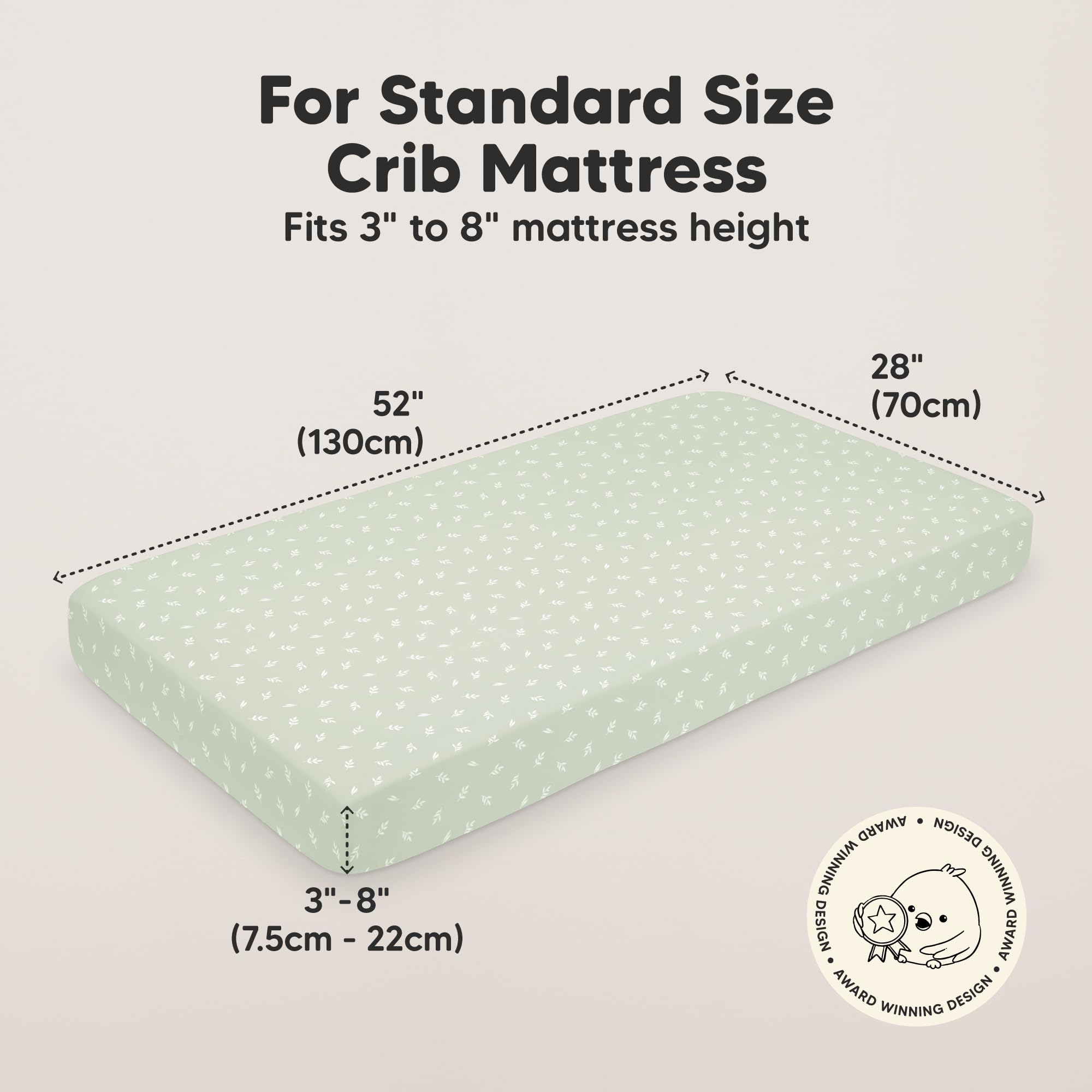 KeaBabies Organic cotton jersey crib sheet showcases soft, breathable comfort for delicate baby skin.