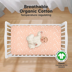 KeaBabies organic cotton jersey crib sheet in soft breathable fabric.