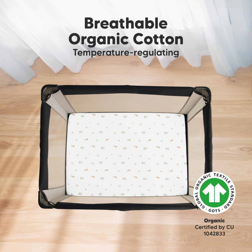 KeaBabies organic cotton mini crib sheets soft breathable fabric suitable for delicate skin