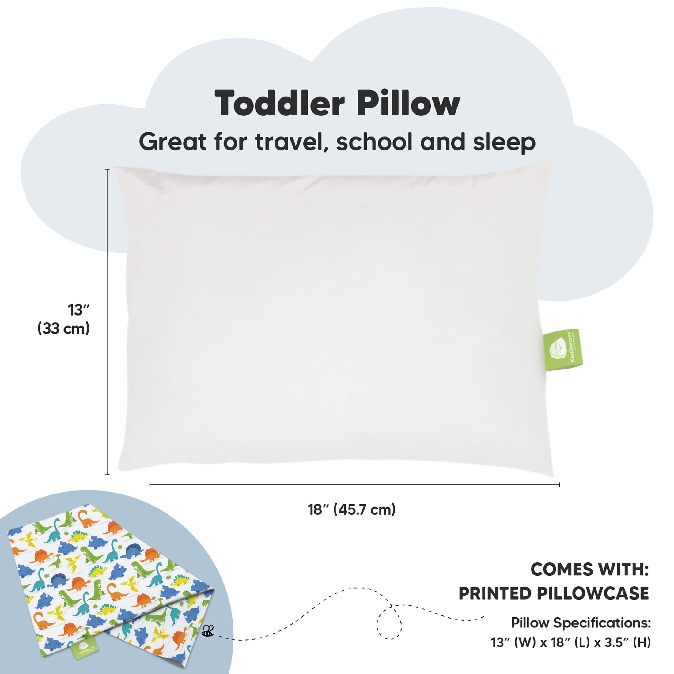 KeaBabies Organic cotton pillowcase close-up highlighting breathable texture.