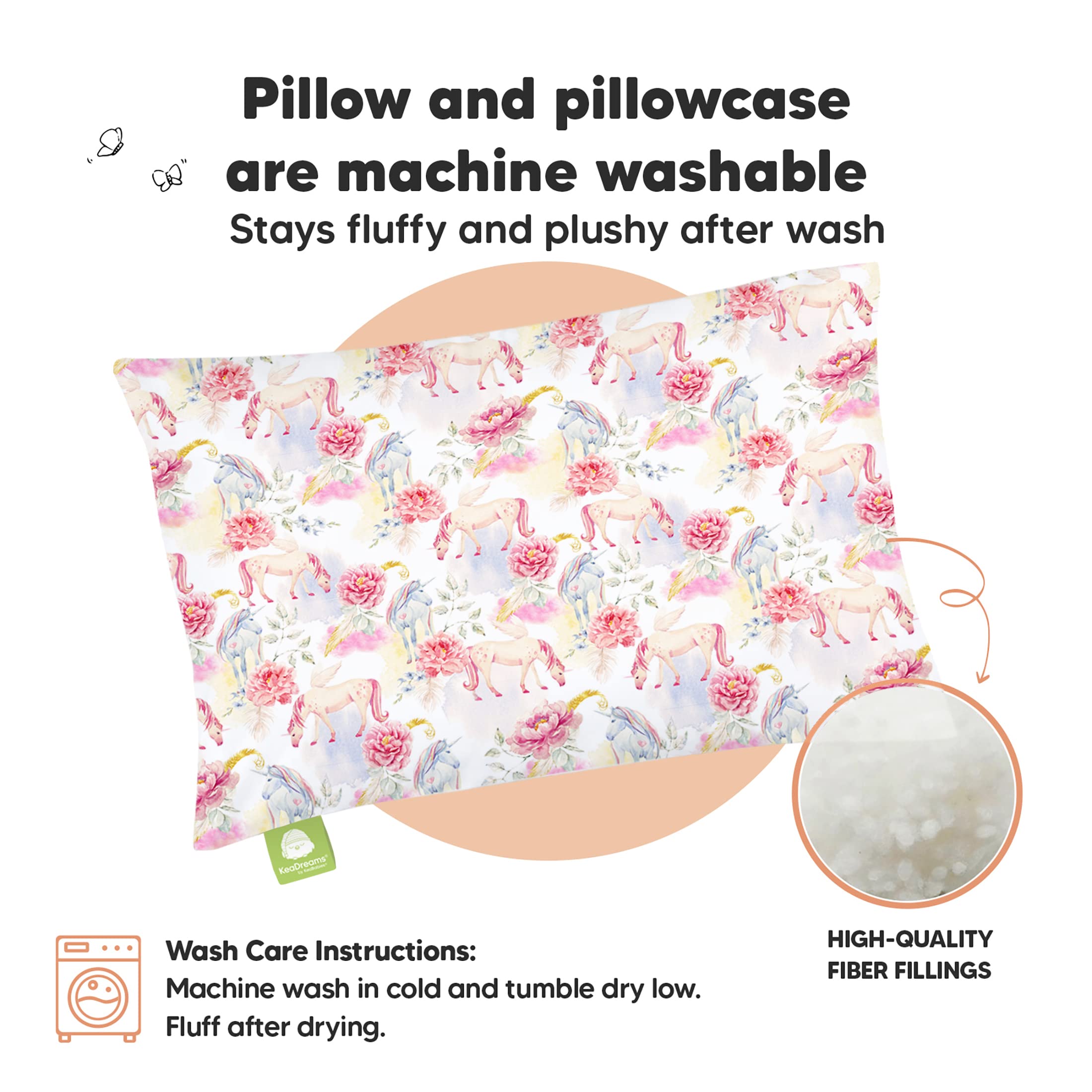 KeaBabies organic cotton pillowcase fabric closeup emphasizes breathable material for year-round comfort.