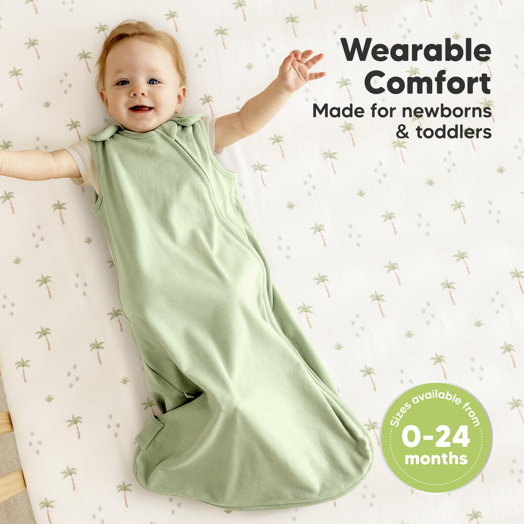 KeaBabies organic cotton sleep sack offers breathable comfort in a lightweight 0.5 TOG.