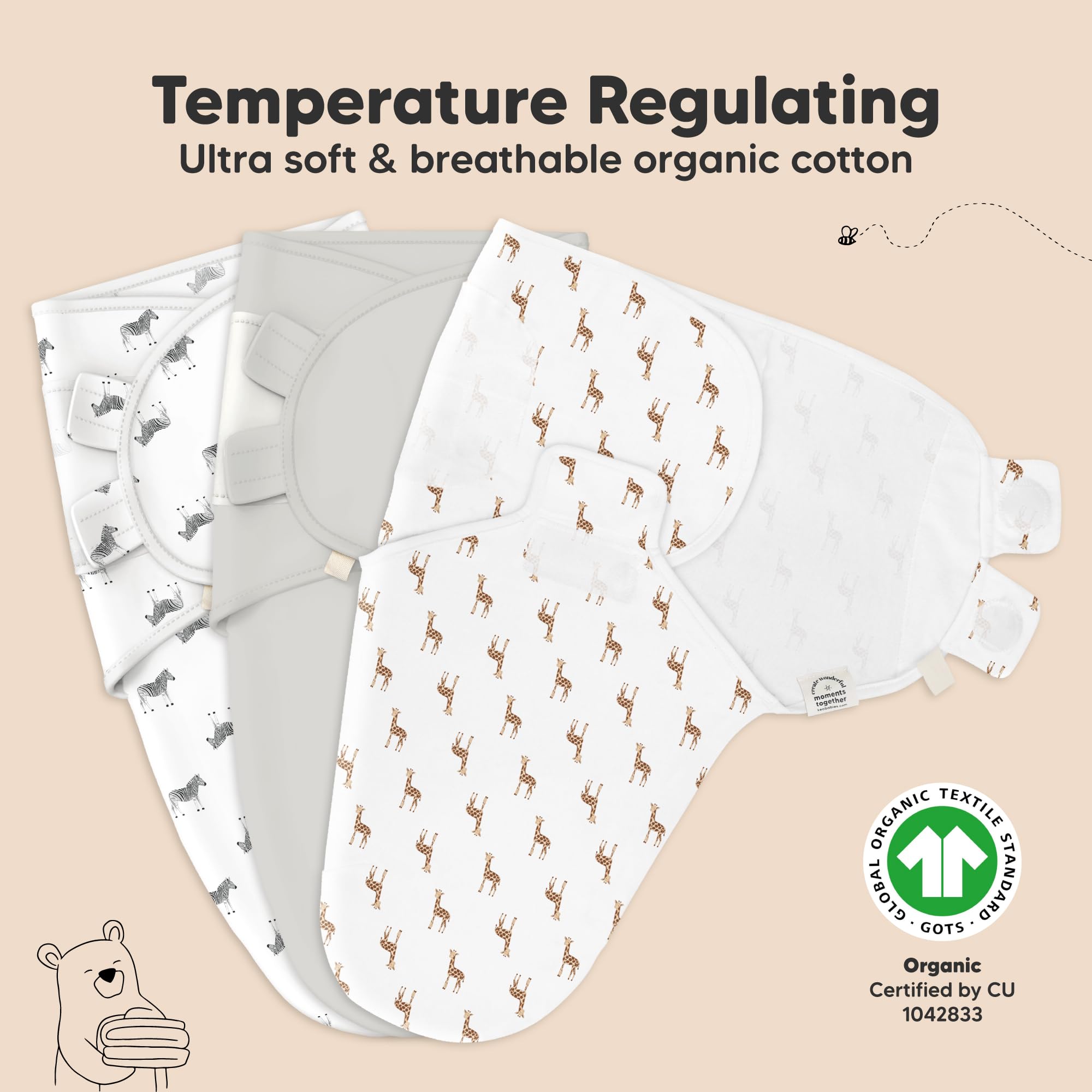 KeaBabies organic cotton texture closeup highlights breathable fabric.
