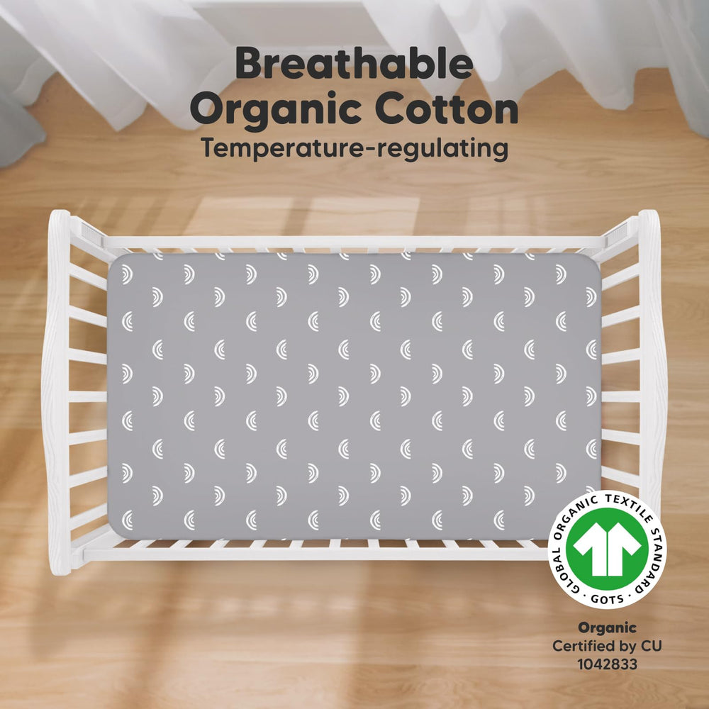 KeaBabies organic jersey cotton fabric highlighting breathable texture for daytime naps.