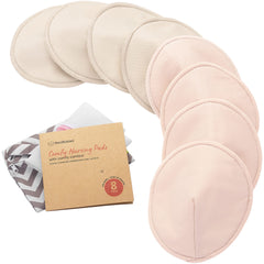 KeaBabies Organic Nursing Pads 8-pack package for convenient weekly supply.