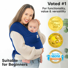 KeaBabies wrap demonstrates ergonomic hip support for baby comfort.