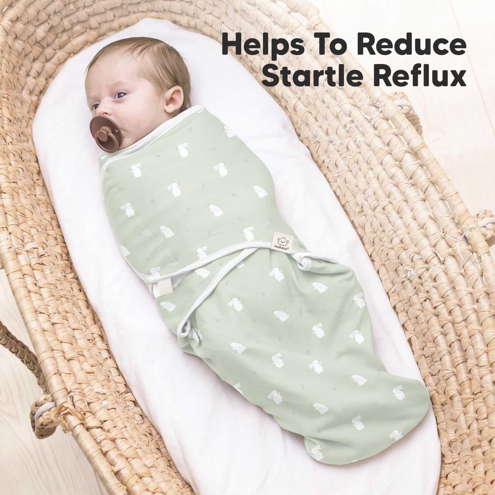 KeaBabies OS-L sizes cover 0-3 and 3-6 months for growing infants.