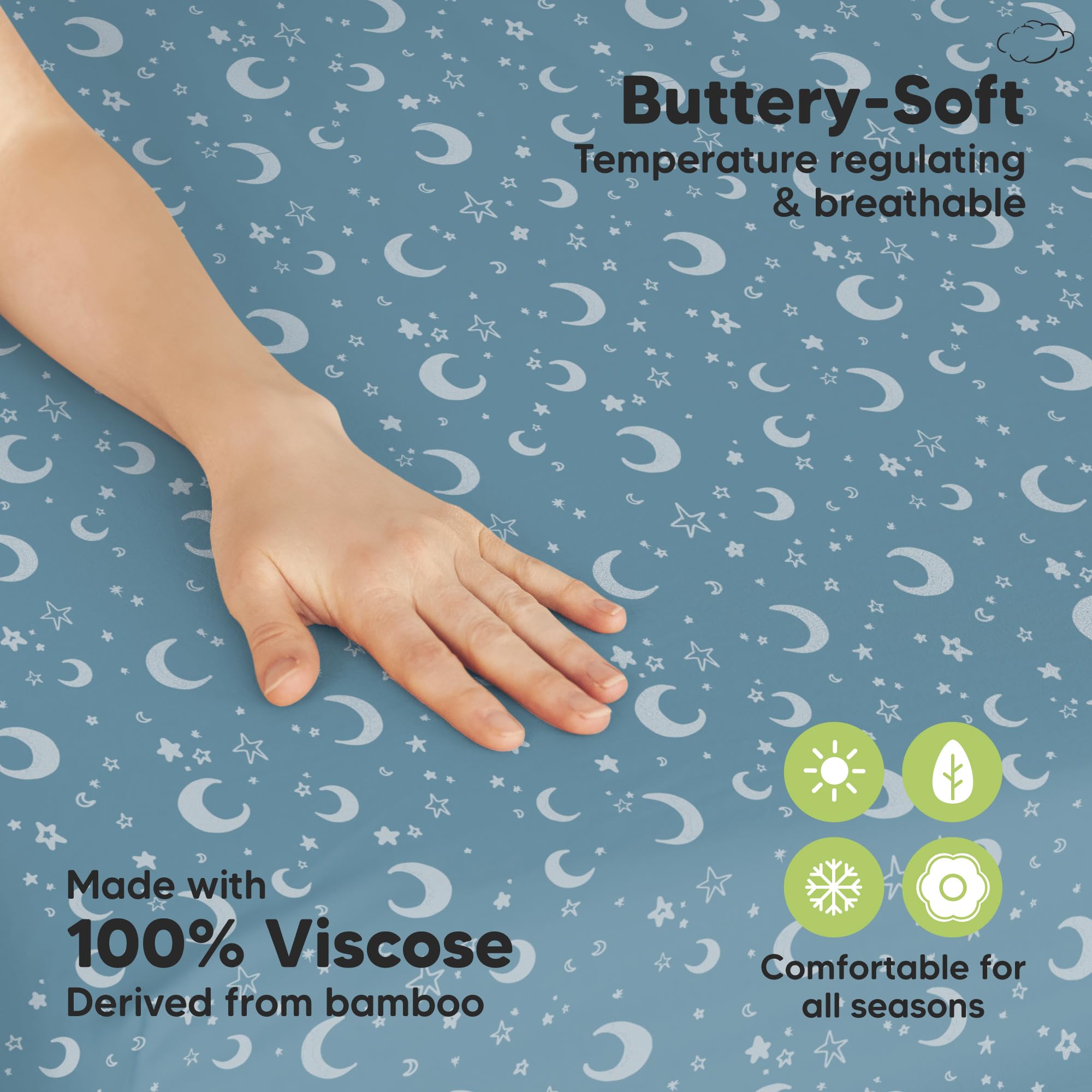 KeaBabies Dragon Tale sheet showcases breathable bamboo viscose for year-round comfort.