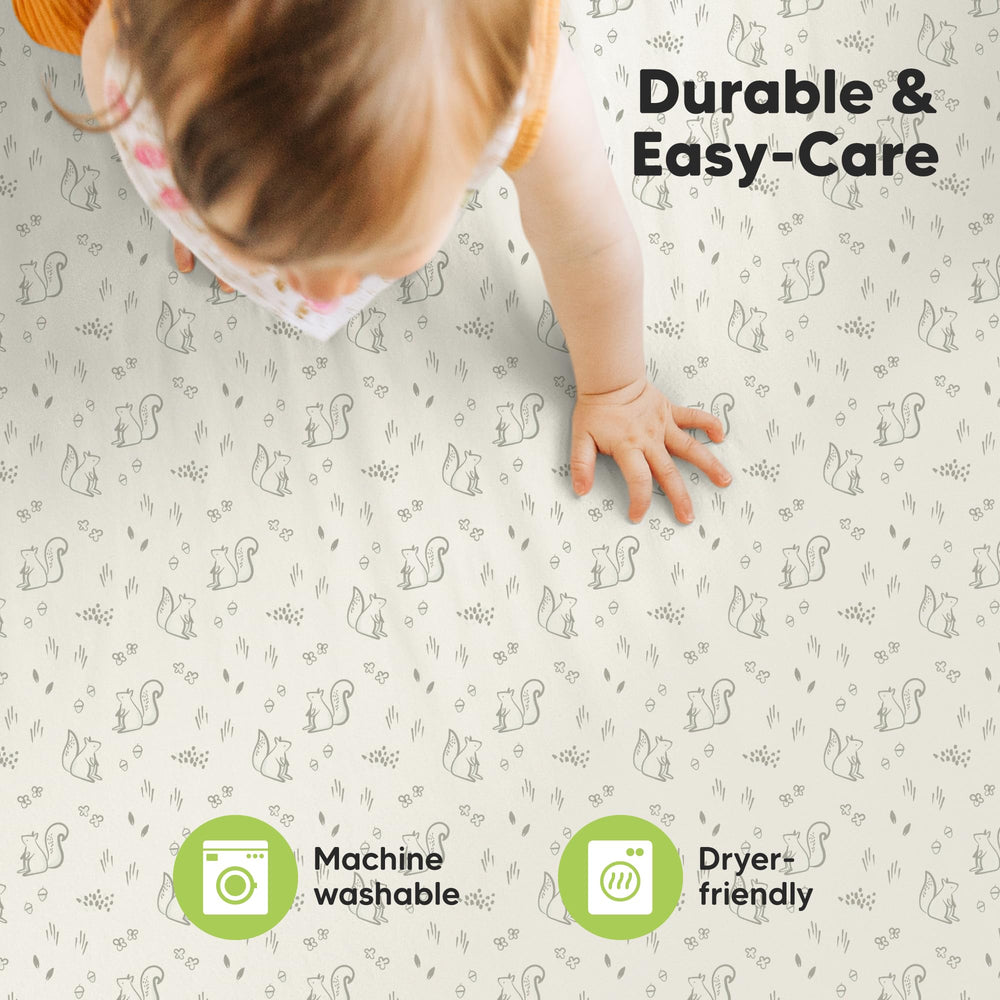 KeaBabies pack-n-play bedding breathable fabric in a calm nursery setting