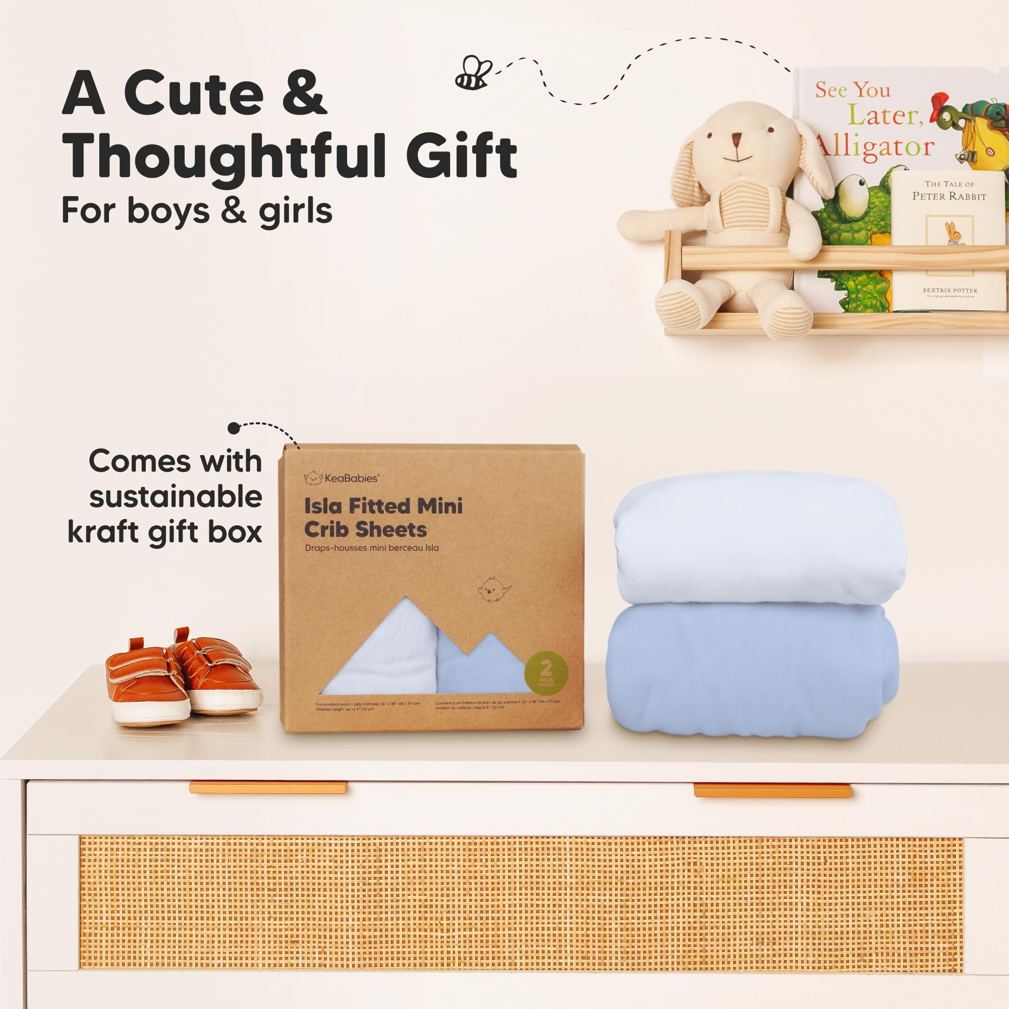 KeaBabies pack-n-play easy-fit sheets simplify travel setups.