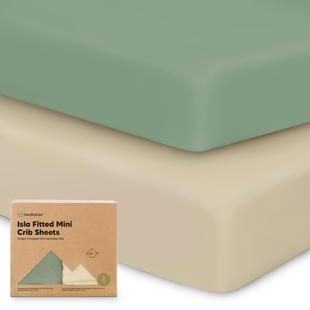 KeaBabies pack-n-play-sheets 2pack 38x26 fit portable play yards for naps.