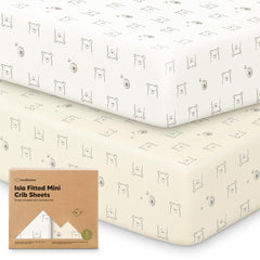 KeaBabies pack n play sheets two-pack Bumble Bear set for easy, cozy changes.