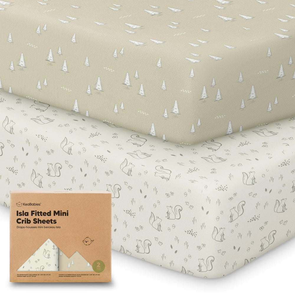 KeaBabies pack-n-play sheets 38x26 show breathable bamboo fabric for all-season comfort