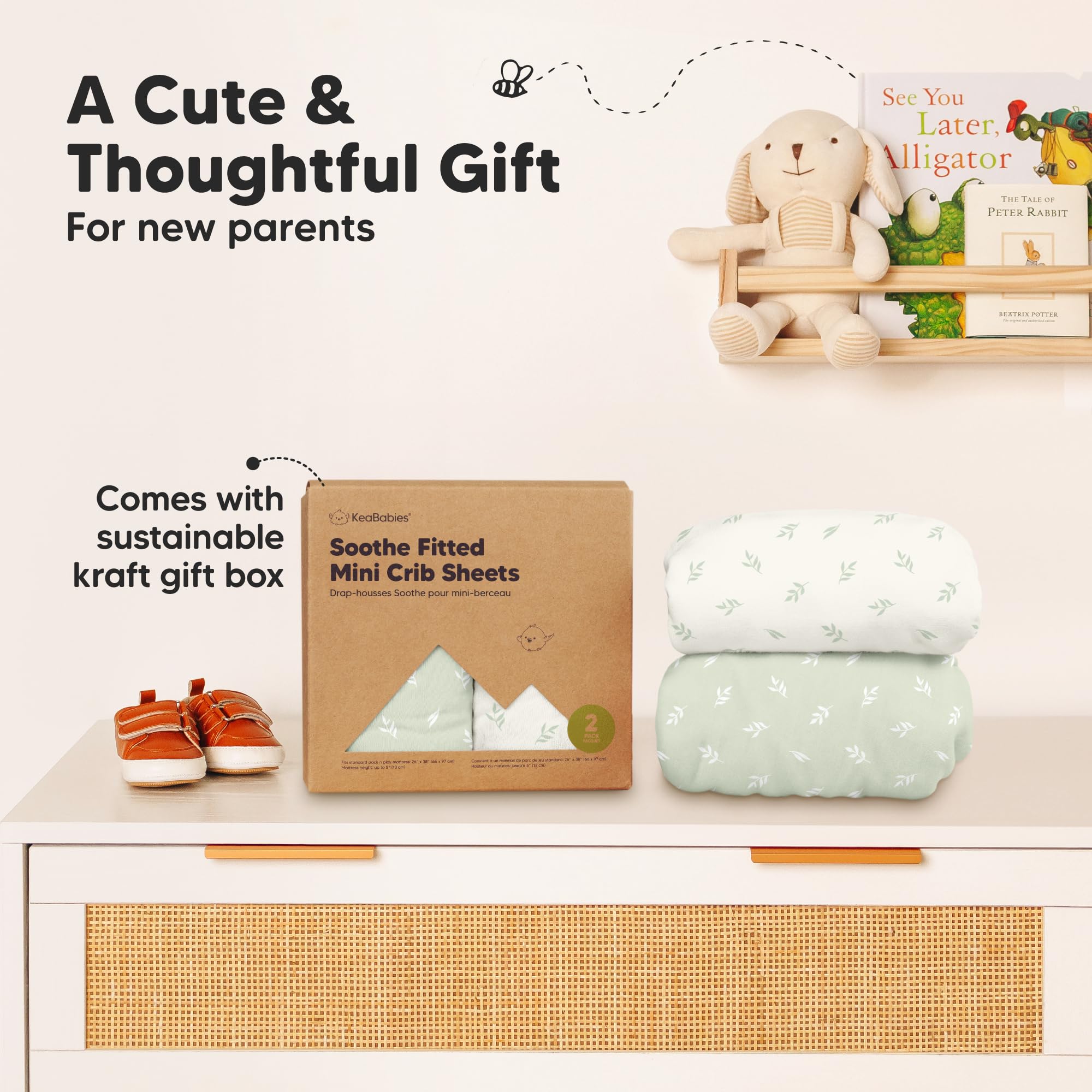 KeaBabies pack-n-play sheets protect mattress during travel or daycare routines.