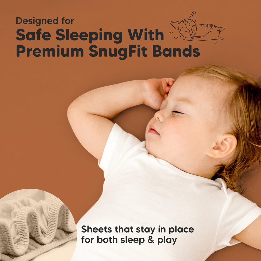 KeaBabies rust pack-n-play sheets with durable finish, machine-washable.