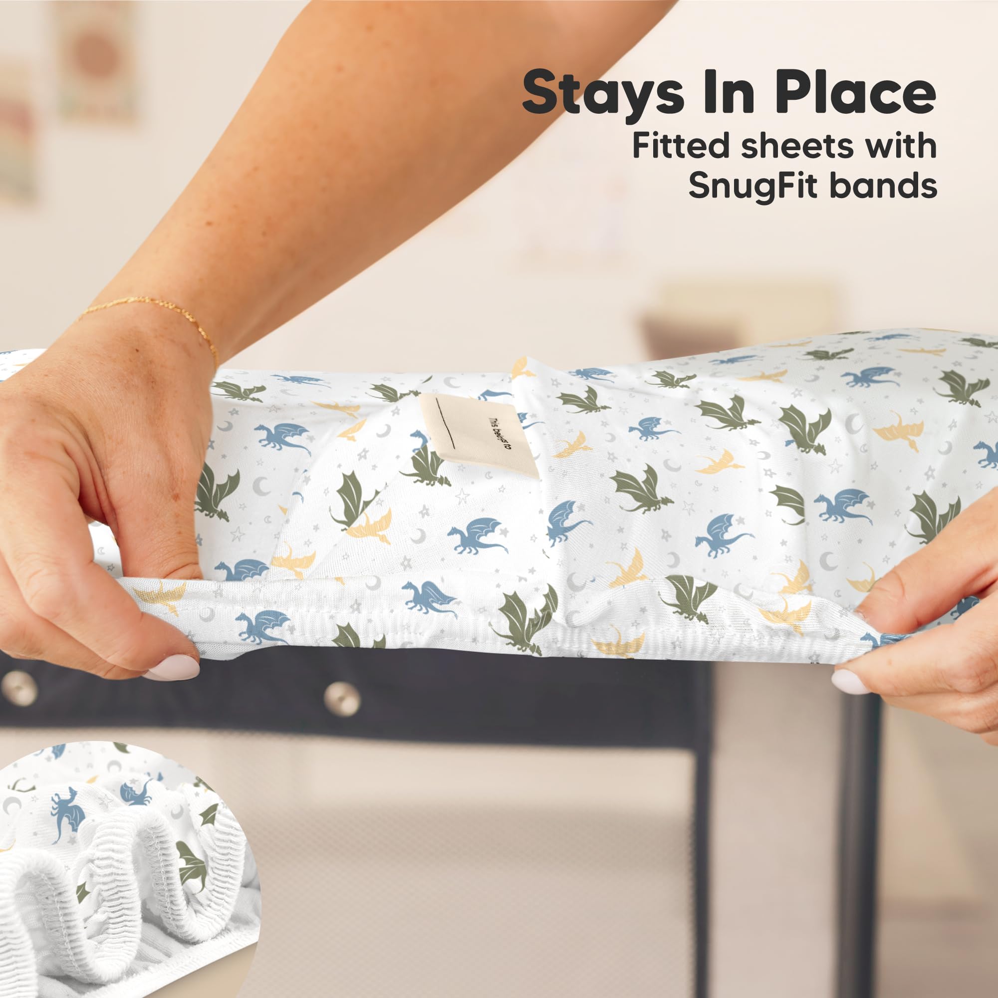 KeaBabies pack n play two sheets set for convenient changes.