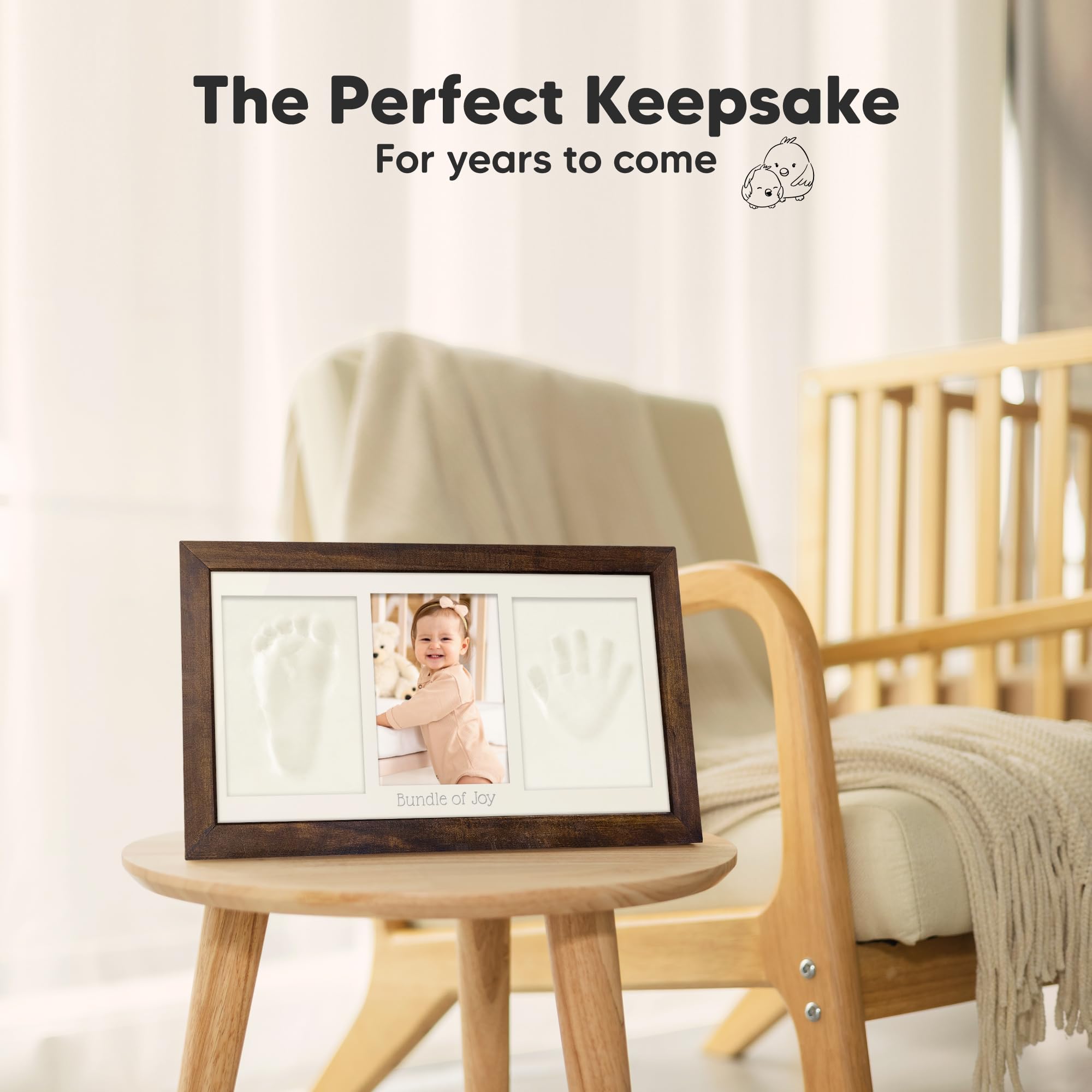 KeaBabies personalized frame with paint kit enables custom birth announcements.