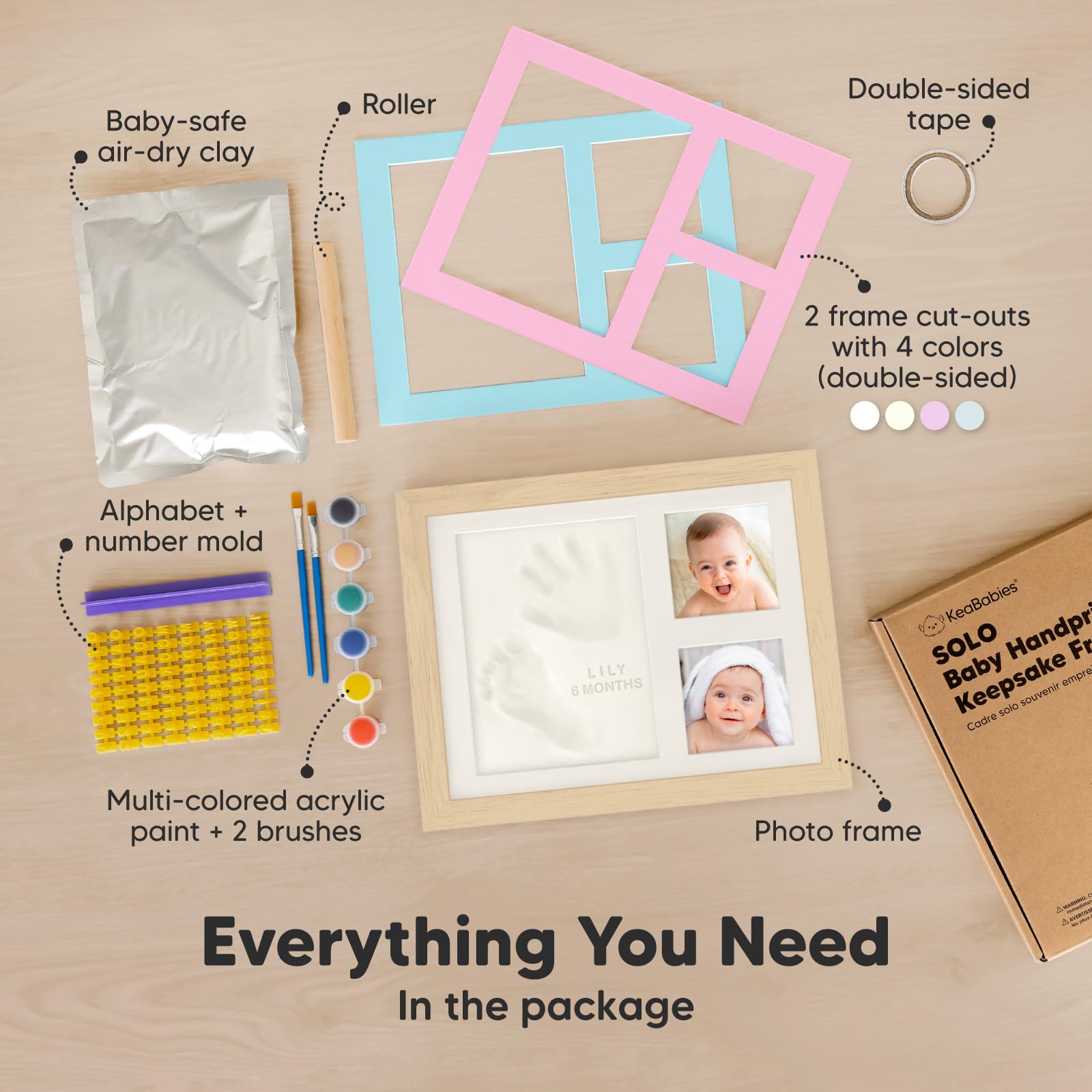 KeaBabies paw print option captures pet memories alongside baby keepsake