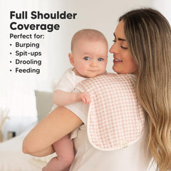 KeaBabies Petals burp cloth 8-layers emphasizes high absorbency for spit up moments.