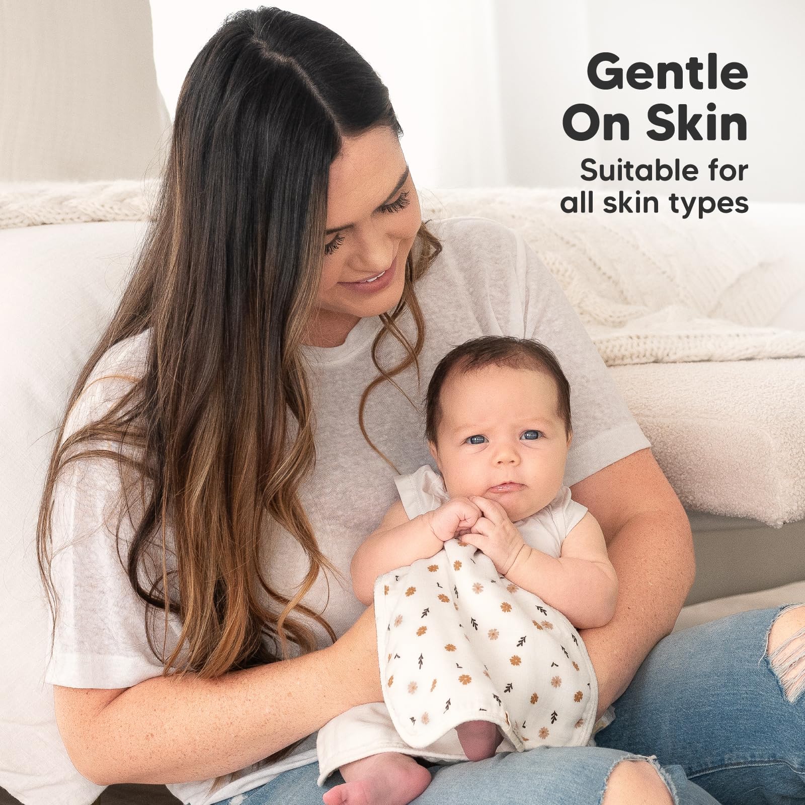 KeaBabies Petals burp cloth gender-neutral design suits any baby.
