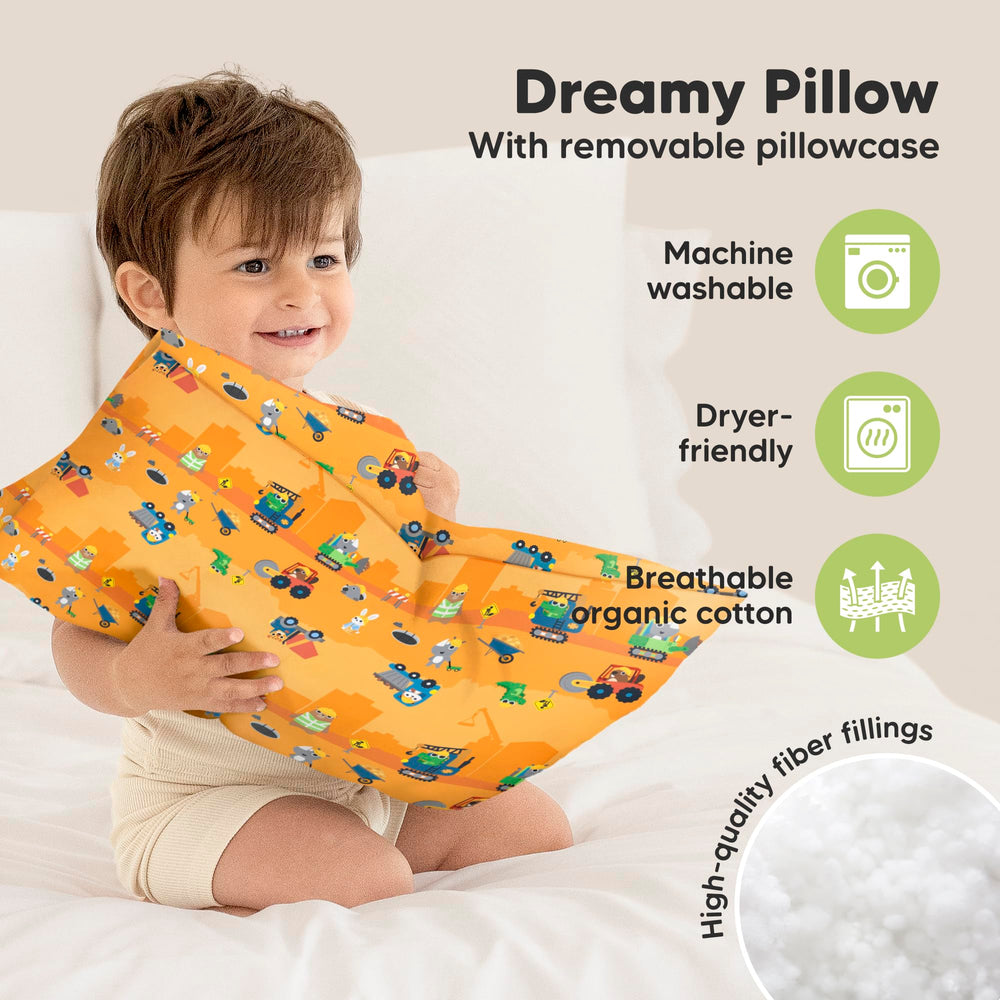 KeaBabies pillow closeup organic cotton fibers premium material for gentle sleep.