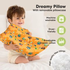 KeaBabies pillow closeup organic cotton fibers premium material for gentle sleep.