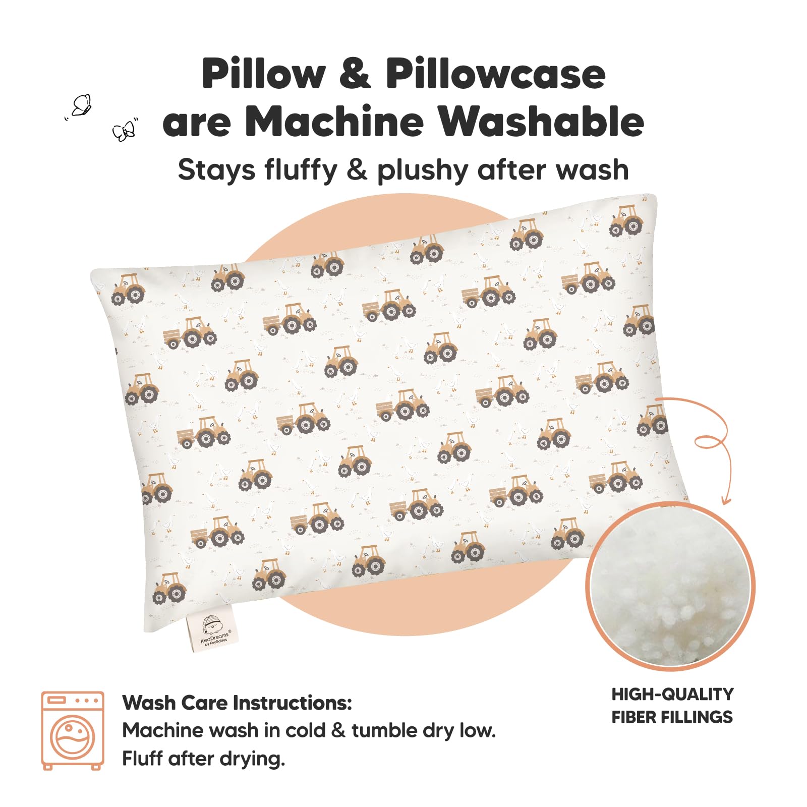 KeaBabies pillow-cover-soft-breathable-fabric demonstrates cooling sleep for toddlers.