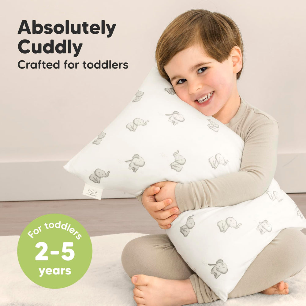 KeaBabies pillowcase bamboo fabric close-up shows breathable, machine-washable cover for easy care.