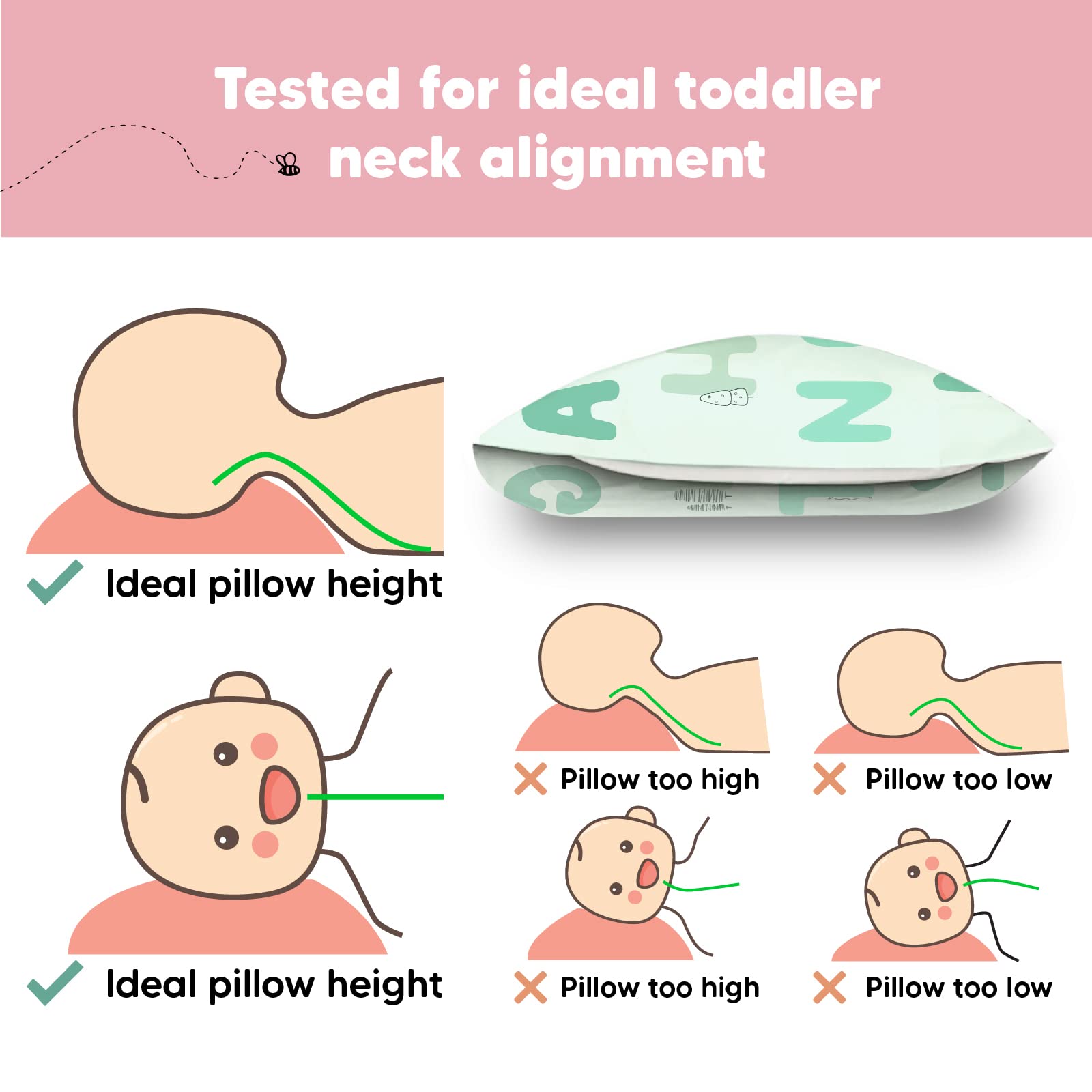 KeaBabies pillowcase My Little Dreamy print enhances kid-friendly travel appeal.