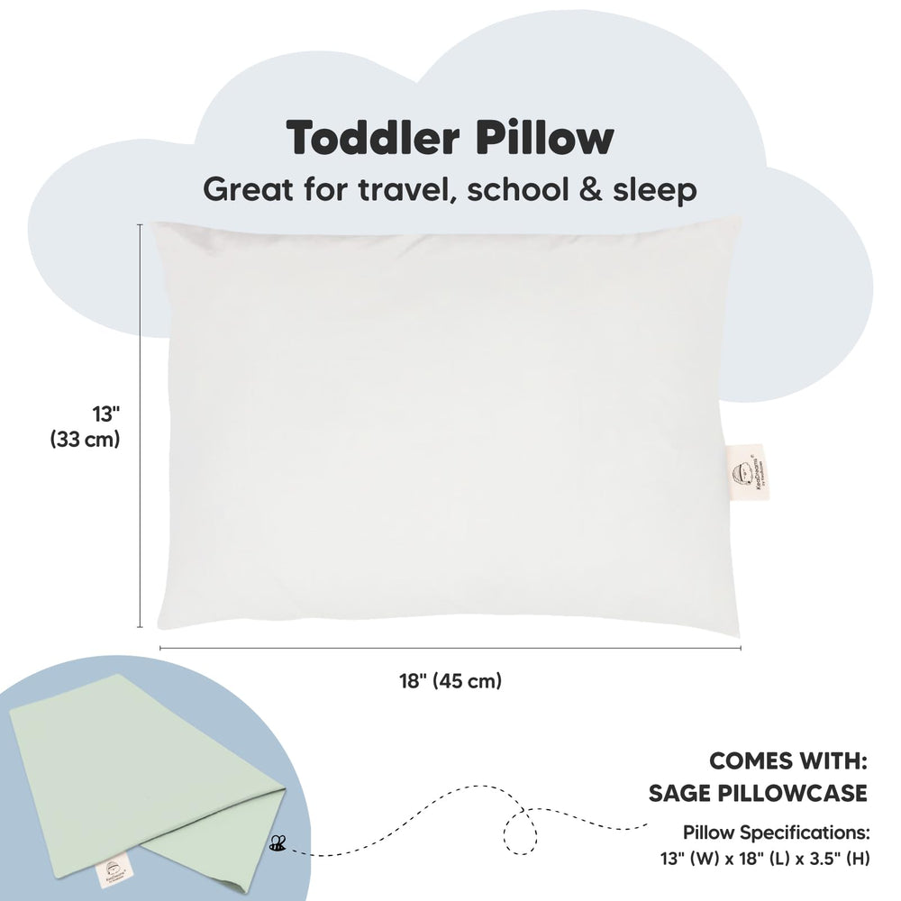 KeaBabies pillowcase closeup shows organic cotton fabric, soft, breathable, gentle on toddler skin.